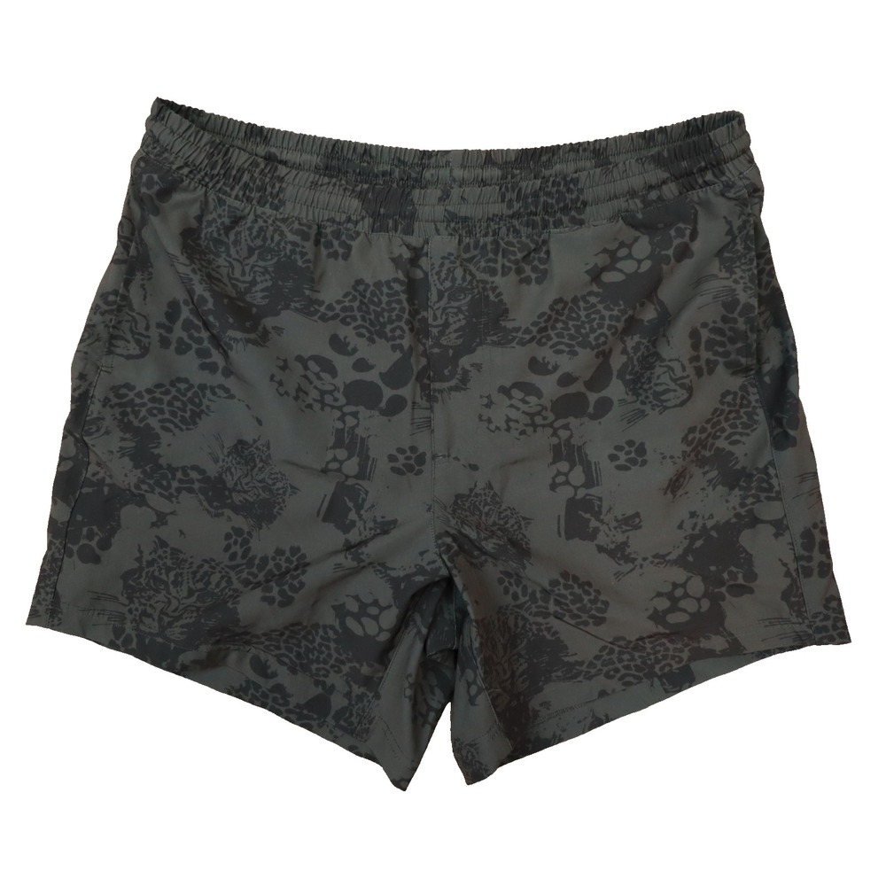 maamgic Grey Leopard Jungle Print Swim Trunks Lined Shorts size XL Beach Resort‎